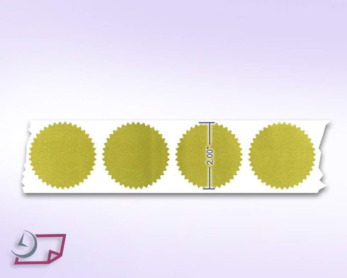 NextDayLabels 2 Inch Round Gold Metallic Seals - Serrated Edge Stickers for Package, Envelope, Certificate, 250 Per Roll