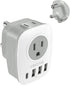 VINTAR South Africa Power Adapter, Type M Plug Adapter with 1 USB C, 3 USB Ports, 6 in 1 Travel Plug