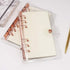 Personal A6 Transparent PVC Binder Cover, Clear Soft PVC Notebook Shell, 6 Rose Gold Ring Protector with Snap Button