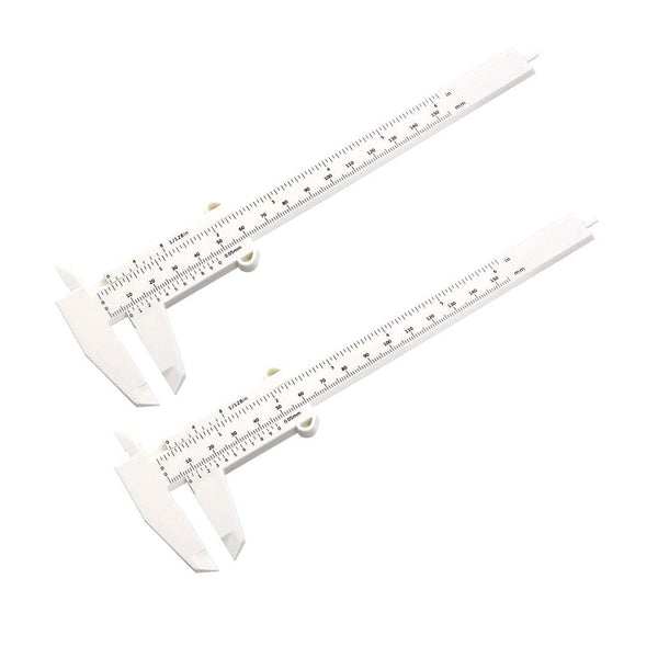 uxcell Vernier Caliper, 150mm 6 Inch Metric Mini Double Scale Plastic Ruler for Inside Outside Depth, 2 Pieces