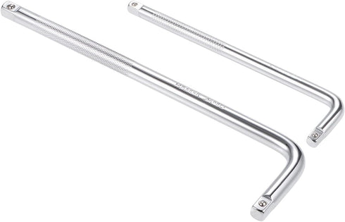 uxcell 1/4" & 3/8" Drive Socket Breaker Set, L Shape Extension Bar Wrench, CR-V