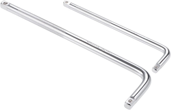 uxcell 1/4" & 3/8" Drive Socket Breaker Set, L Shape Extension Bar Wrench, CR-V