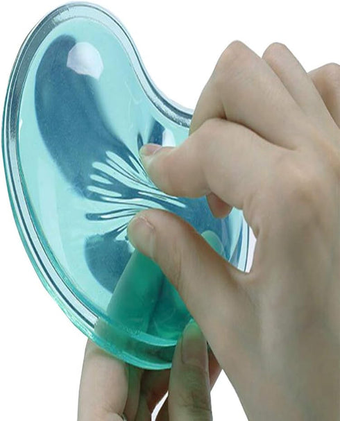 Ergonomic Silicone Gel Wrist Support Mouse Pad - Clear Heart-Shaped Translucent Hand Pillow Cushion, Green