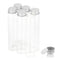 50ml Glass Clear Test Tubes with Screw Caps, Plastic Stoppers, Leak-Proof Flat Test Tubes, 6PCS