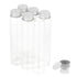 50ml Glass Clear Test Tubes with Screw Caps, Plastic Stoppers, Leak-Proof Flat Test Tubes, 6PCS