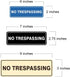 Standard NO TRESPASSING Door/Wall Sign - Black - Small 1 Pack
