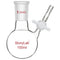 stonylab 100 ml Borosilicate Glass Single-Neck Reaction Flask with 24/40 Joint and PTFE Stopcock Valve