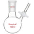 stonylab 100 ml Borosilicate Glass Single-Neck Reaction Flask with 24/40 Joint and PTFE Stopcock Valve