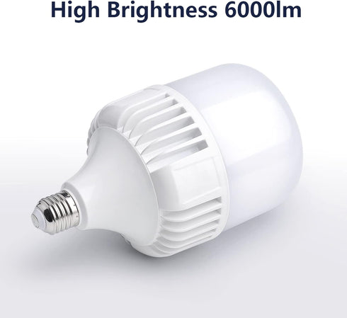 400W-500W Equivalent LED Light Bulb, 6000 Lumen, 5000K Bright Daylight, E26/E27 Medium Base for Large Areas