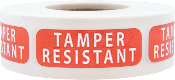 Tamper-Resistant Metallic Labels 0.5 x 1.5 Inch - 500 Total Tamper Proof Stickers for Food Delivery