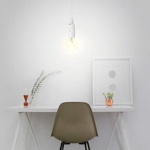 15ft E26 kwmobile Plug-in Light Cord - Long Fabric Pendant Lamp Cable with Plug, Socket - for Hanging DIY Ceiling
