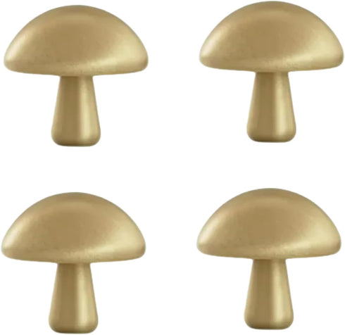 SANCHAKOU Dresser Knobs 4 Pack Brass Shoe Cabinet Bedside Table Mushroom Handle Wardrobe