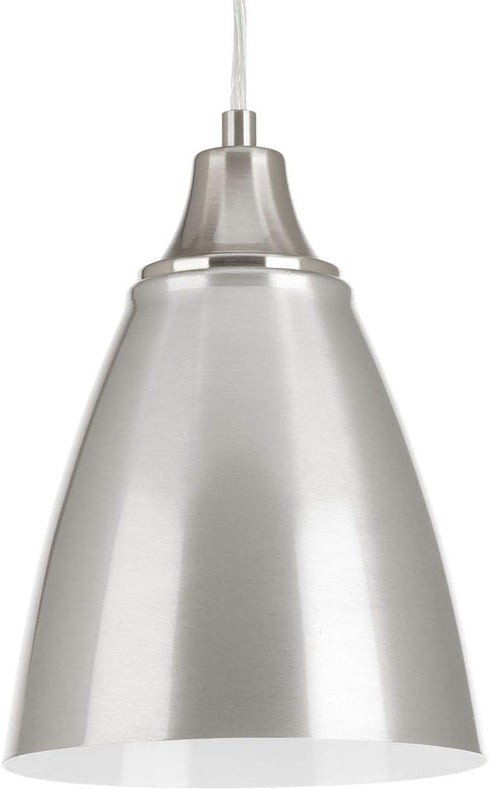 Pure LED Collection 1-Light Satin Aluminum/Silver Metal Shade Coastal Pendant Light Brushed