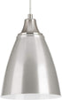 Pure LED Collection 1-Light Satin Aluminum/Silver Metal Shade Coastal Pendant Light Brushed