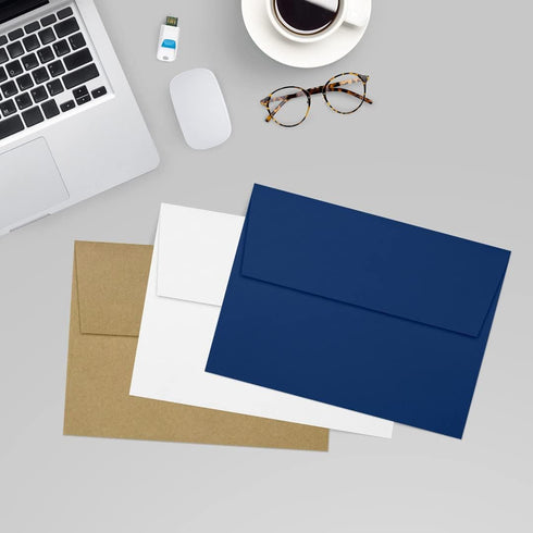 LUXPaper A7 Invitation Envelopes | Peel & Press | 5 1/4" x 7 1/4" | 80lb. Text | Navy Blue | 50 Qty