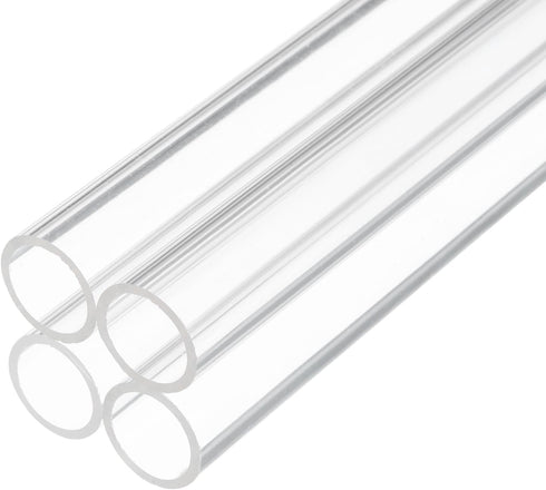 6" Clear Plastic Rigid Pipe: 18mm x 20mm Acrylic Tube for Plumbing, Hydraulics, Aquarium, DIY - 4Pcs