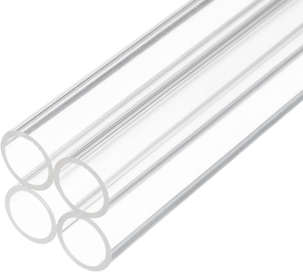 6" Clear Plastic Rigid Pipe: 18mm x 20mm Acrylic Tube for Plumbing, Hydraulics, Aquarium, DIY - 4Pcs