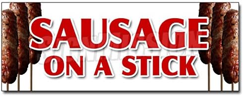 SignMission 48" Sausage ON A Stick Decal Sticker Italian Pork Homemade Snack Lunch