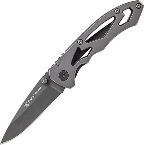 Smith & Wesson CK400 5.4in High Carbon Stainless Steel Folding Knife with 2.2in Drop Point Blade