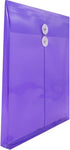 JAM PAPER Plastic Envelopes with Button & String Tie Closure, Letter Open End, Assorted Colors, 6/Pack (9 3/4 x 11 3/4)