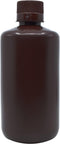 EISCO Amber Reagent Bottle, 500mL Narrow Mouth with Screw Cap, HDPE