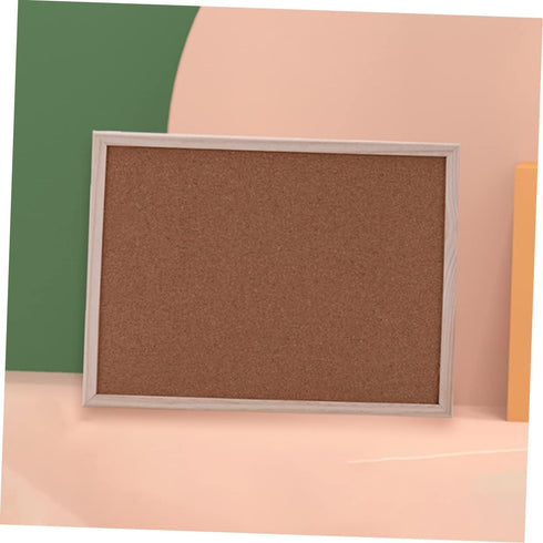 STOBOK Wooden Frame Message Board, Small Cork Board with Easel Display Stand for Home or Office Use