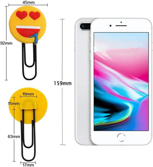 Cute Bookmarks, Funny Paperclip Bookmark, Novelty Emoticon Book Marker for Kids, 10PCS Random