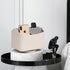 UnionBasic 360 Degree Rotating Desk Organizer, Spinning Caddy for TV Guide, Mail, Media, Remote Holder, Beige Leather