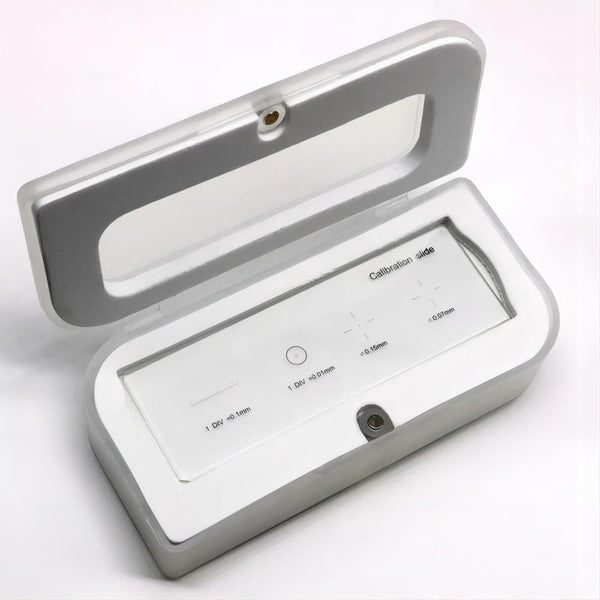 4 Scales Microscope Stage Micrometer Slide, Optical Glass Measuring Tool for Biological and Stereo Video Measurements