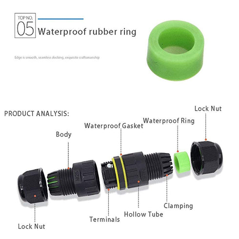 COMOPEZ 3Pin IP68 Waterproof Junction Connector Box, 3 Pole Electrical Box for Underground Outdoor Light