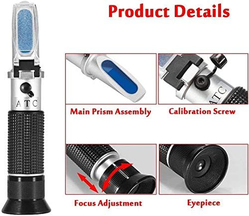 VGVGV 0-32%, 1.000-1.130) Brix Refractometer, Beer Wort Refractometer,Brix/Specific Gravity Refractometer For Beer