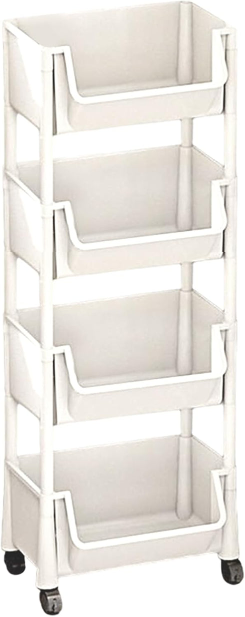 Generic Rolling Utility Cart 2/3/4 Tier Storage Cart Organizer with Wheels Multi-Functional Storage