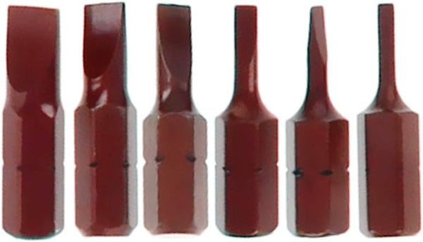 Utoolmart 6Pcs Slotted Bits Set - 1/4 Inch Hex Shank Magnetic Screwdriver Bit Set, 25mm Length