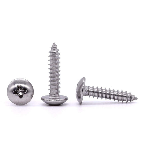 #6 x 3/4" Phillips Truss Head Wood Screw, Self Tapping Sheet Metal Tek Screw, 18-8 Stainless Steel 304, 100 PCS