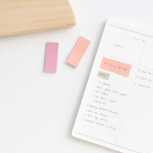 Monolike Color Palette Sticky Solid 501 A Set, 4p Self-Adhesive Memo Pad with 30 Sheets