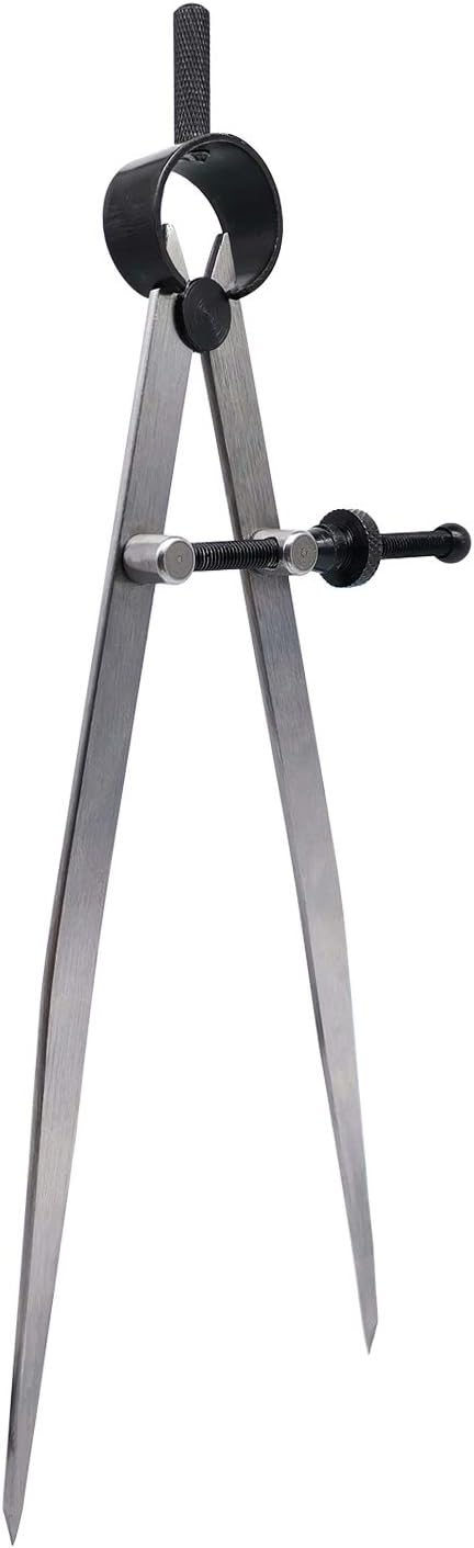 ZLKSKER 8 Inch Adjustable Lockable Steel Wing Divider, Leather Compass for Woodworking & Leather Craft