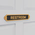 Renovators Supply Manufacturing Solid Brass Restroom Sign, 10 3/4 In. X 2 1/8 In., Lacquered Finish with Mounting