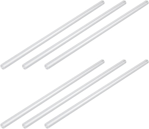10mm OD Clear Rigid Tubing Plastic Test Tubes, 7mm ID, 300mm Length, Pack of 6
