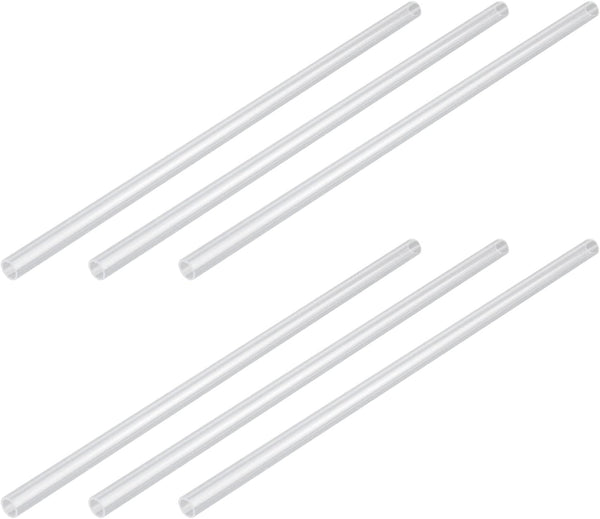 10mm OD Clear Rigid Tubing Plastic Test Tubes, 7mm ID, 300mm Length, Pack of 6