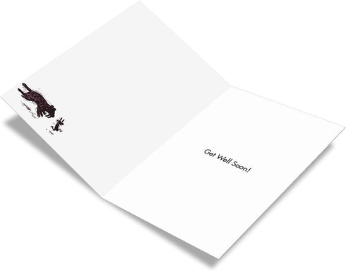 NobleWorks Funny Get Well Soon Card with Envelope - Cartoon Humor, Feel Better Greeting C6364GWG