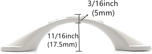 Solid Ivory Cabinet Hardware Handle Pull, Lustrous Chrome Silver Flower Dresser Pull, 2.52" (64mm) Hole Centers, 5 Pack