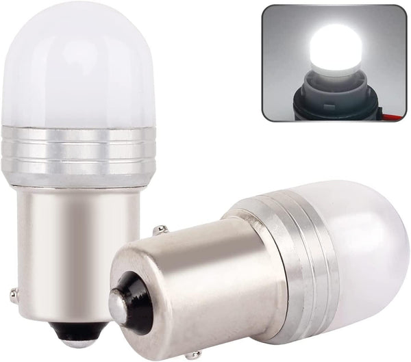 Ba15s 1156 12V 24V P21w LED Bulb 6000K Daylight White, Used for RV Interior, Backup Lights, 2Pcs