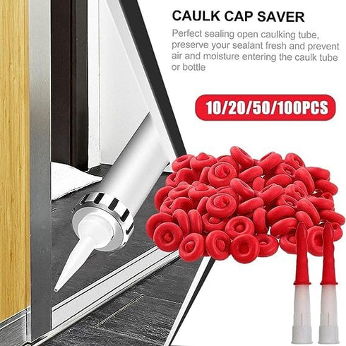10Pcs Red Caulk Cap, Universal Fit Caulk Tube Sealing and Preserving Latex Caps for Adhesive Caulk