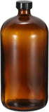 PATIKIL 32oz (960ml) Glass Sample Bottles 1Pcs Round Dispensing Bottle with Black Poly Cone Cap
