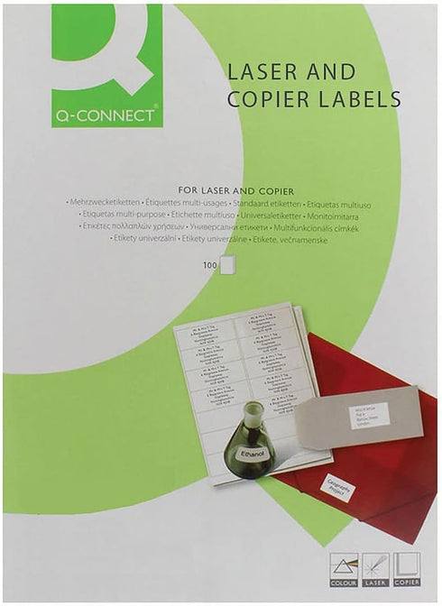 Q-Connect 70x37mm 24 (2400 Pack) KF01133 Multipurpose Copier Labels Per Sheet White