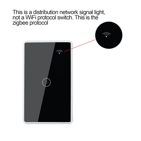 WiFi Brilliant Glass Touch Smart Light Switch, Zigbee 3.0 Light Switch, Works with Alexa and Google Home