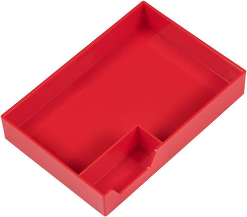 JAM Paper Stackable Half Desk Trays - Red - Office & Desk Supply Organizer Top Tray - Sold Individually by JAM Paper