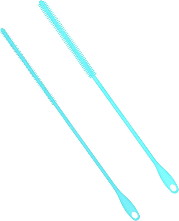 XIHIRCD 2pcs Silicone Straw Brushes, 6mm+8mm Extra Long Straw Cleaner Brush Reusable Hanging