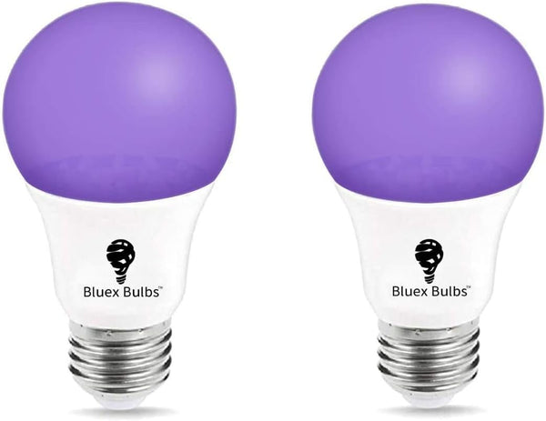 Bluex Bulbs 2 Pack LED Black Light Bulb, 9W A19 E26 Blacklight Bulb for Body Paint, Glow in The Dark