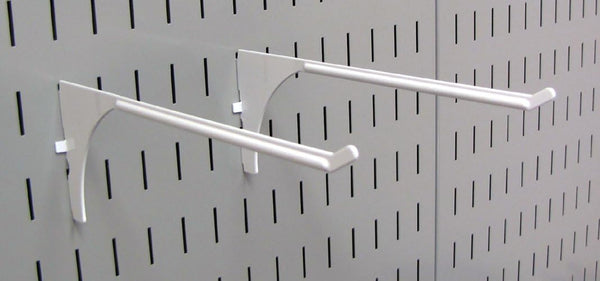 Wall Control 2-Piece White Metal Pegboard Hook - Extended Reach, 9in, Rust Resistant for Tool Board